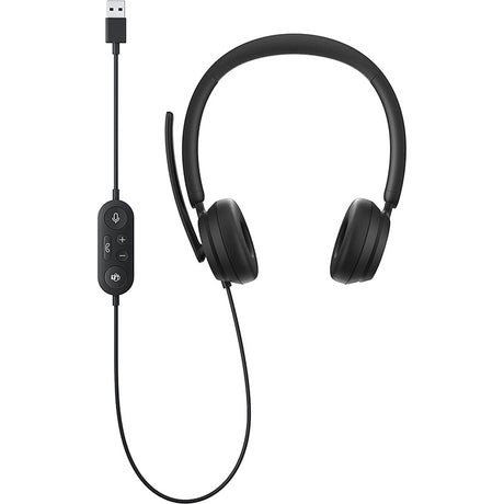 Microsoft Modern USB Headset Black with Noice Cancelling Microphone