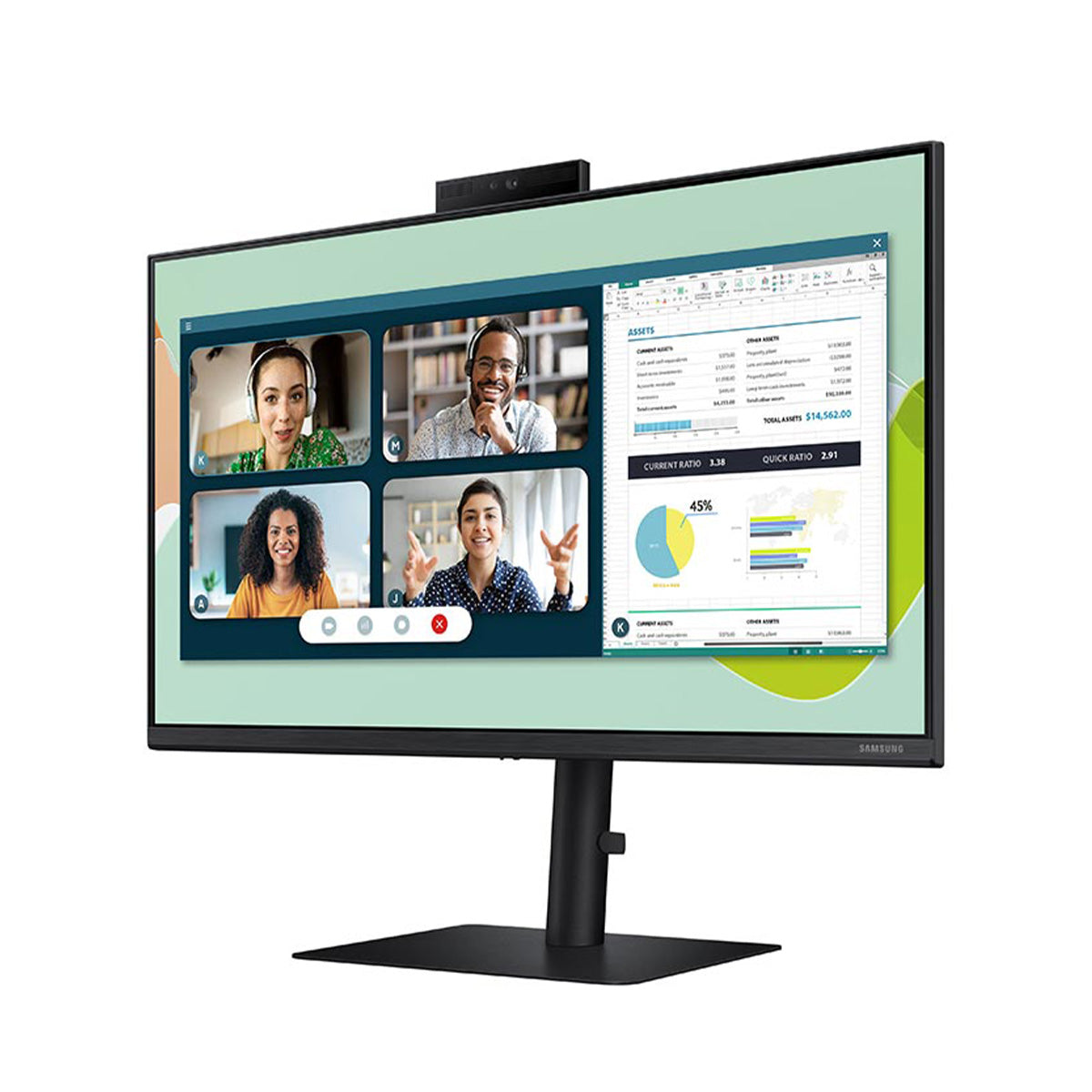 Samsung LS24A400VEEXXY 24" FHD 75Hz IPS Business Monitor with Webcam