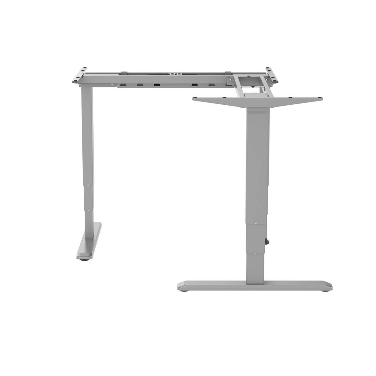 Brateck Lumi L-Shape Electric Sit-Stand Desk Frame With Triple Motors Grey Colour