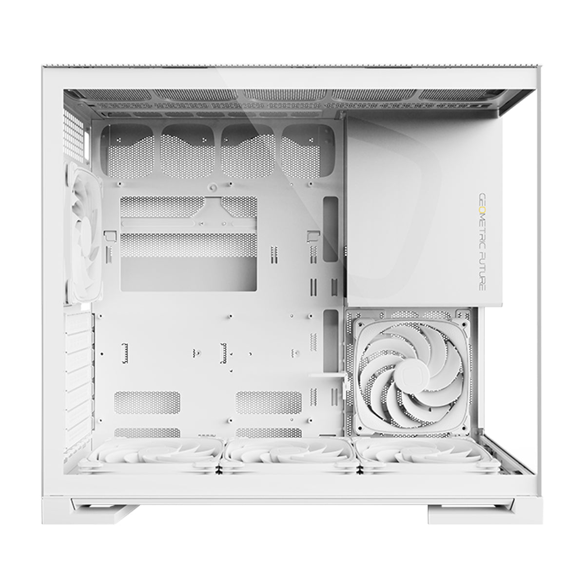 Geometric Future Model 5 ATX Mid Tower Case 5 Fans - White