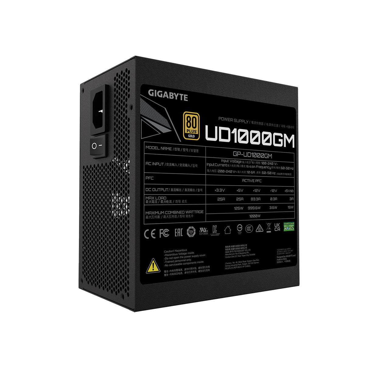 Gigabyte UD1000GM 1000W Fully Modular 80Plus Gold Power Supply