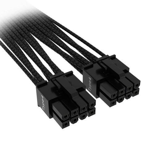 Corsair Premium Individually Sleeved 12+4pin PCIe Gen 5 Type-4 600W 12VHPWR Cable, Black