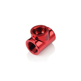 Bitspower T-Block With Triple Fitting - Deep Blood Red