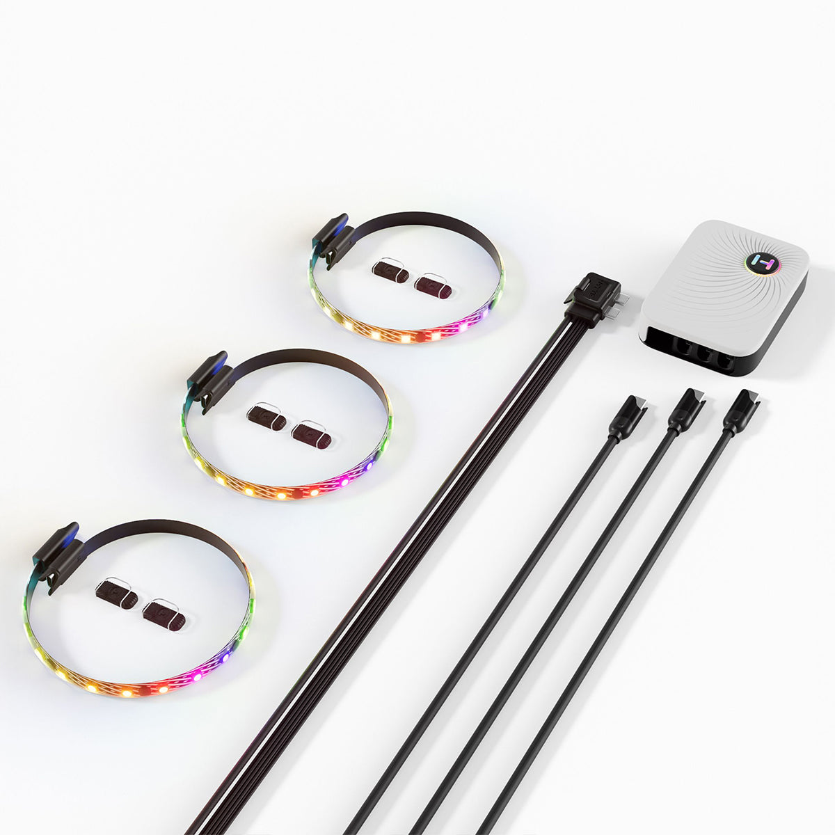 Hyte Noodle LN60 2nd Gen Light Strip + LS10 + NP50 Bundle - White