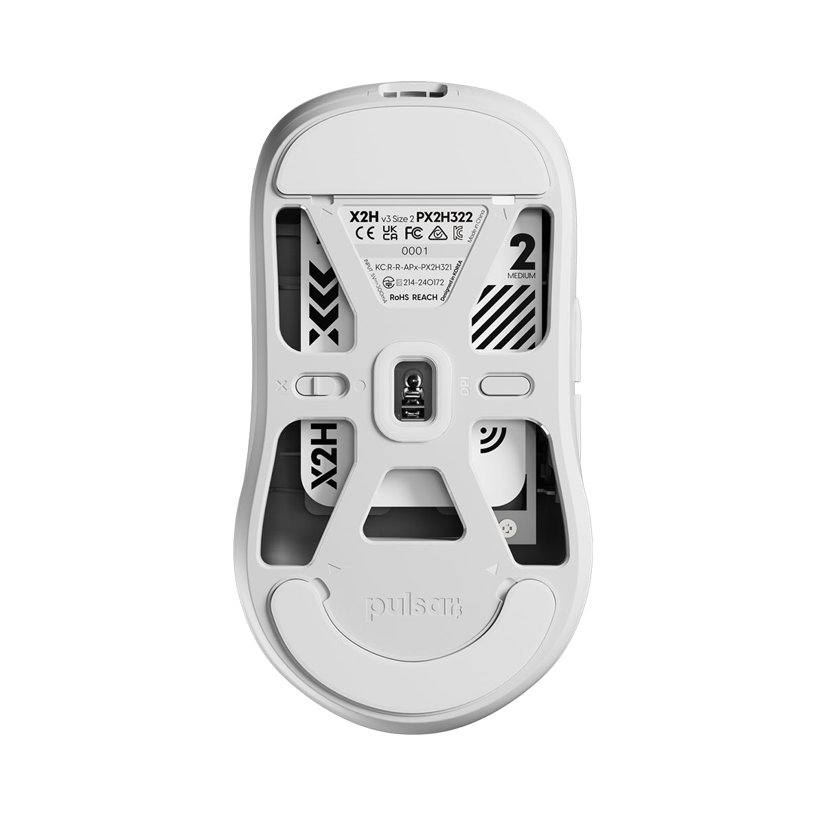 Pulsar X2H v3 Size 2 Wireless Gaming Mouse - White