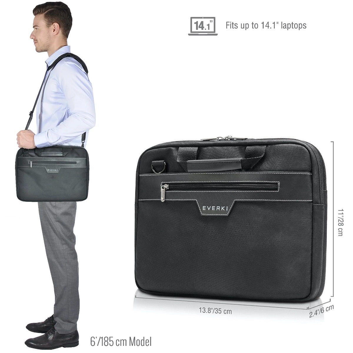 Everki Business 414 Briefcase Laptop Bag - Up to 14.1''