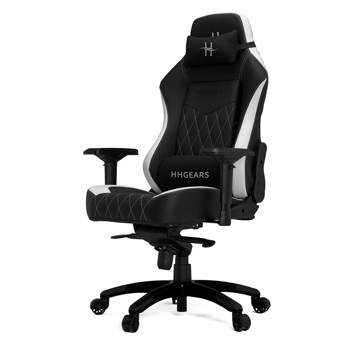 VERTAGEAR XL800  Gaming Chair Black and White with Headrest/Lumbar Pillows