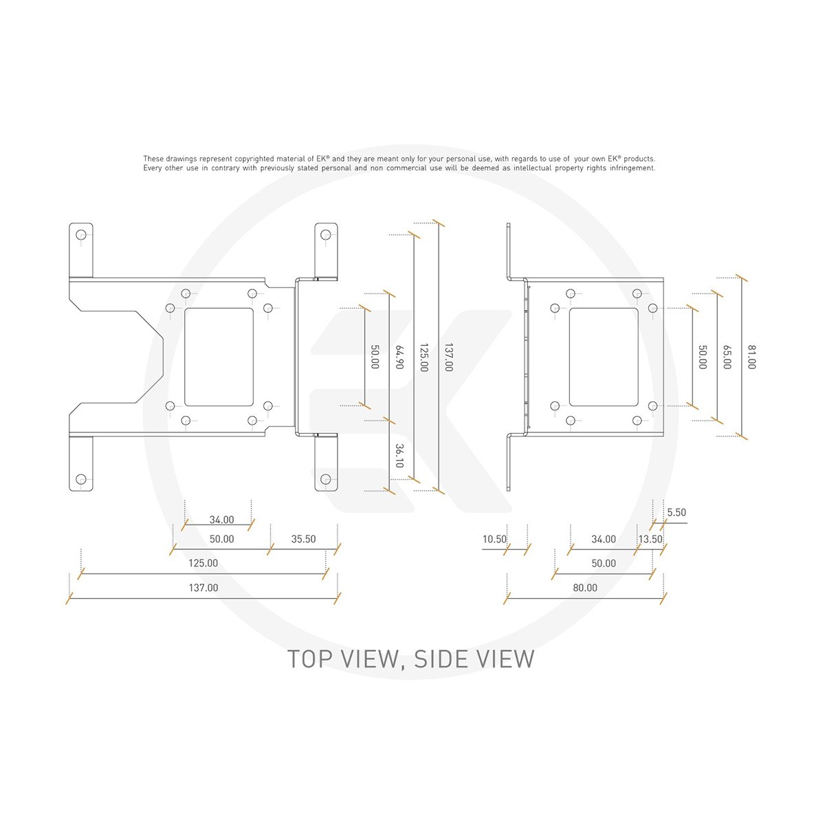 EKWB EK-UNI Pump Bracket (140mm FAN) Vertical