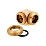 Corsair Hydro X Series XF Hardline 14mm 90° Angled Compression Twin Pack - Gold