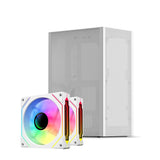 Ssupd Meshlicious Mini ITX Case - Full Mesh - PCIE 4.0 + 2x Sama YF1202 ARGB Infinity Mirror Fans + Tinted Side Panel - White