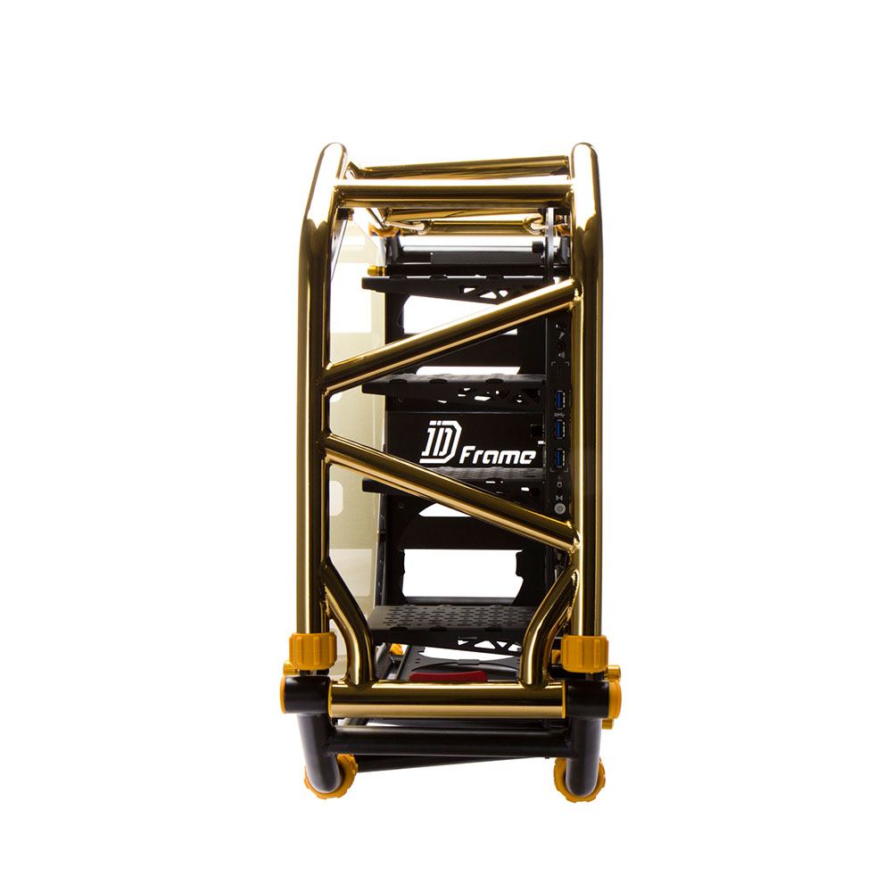 Inwin D-Frame 2.0 Open Tower Chassis w/1065 Watt PSU - Black/Gold