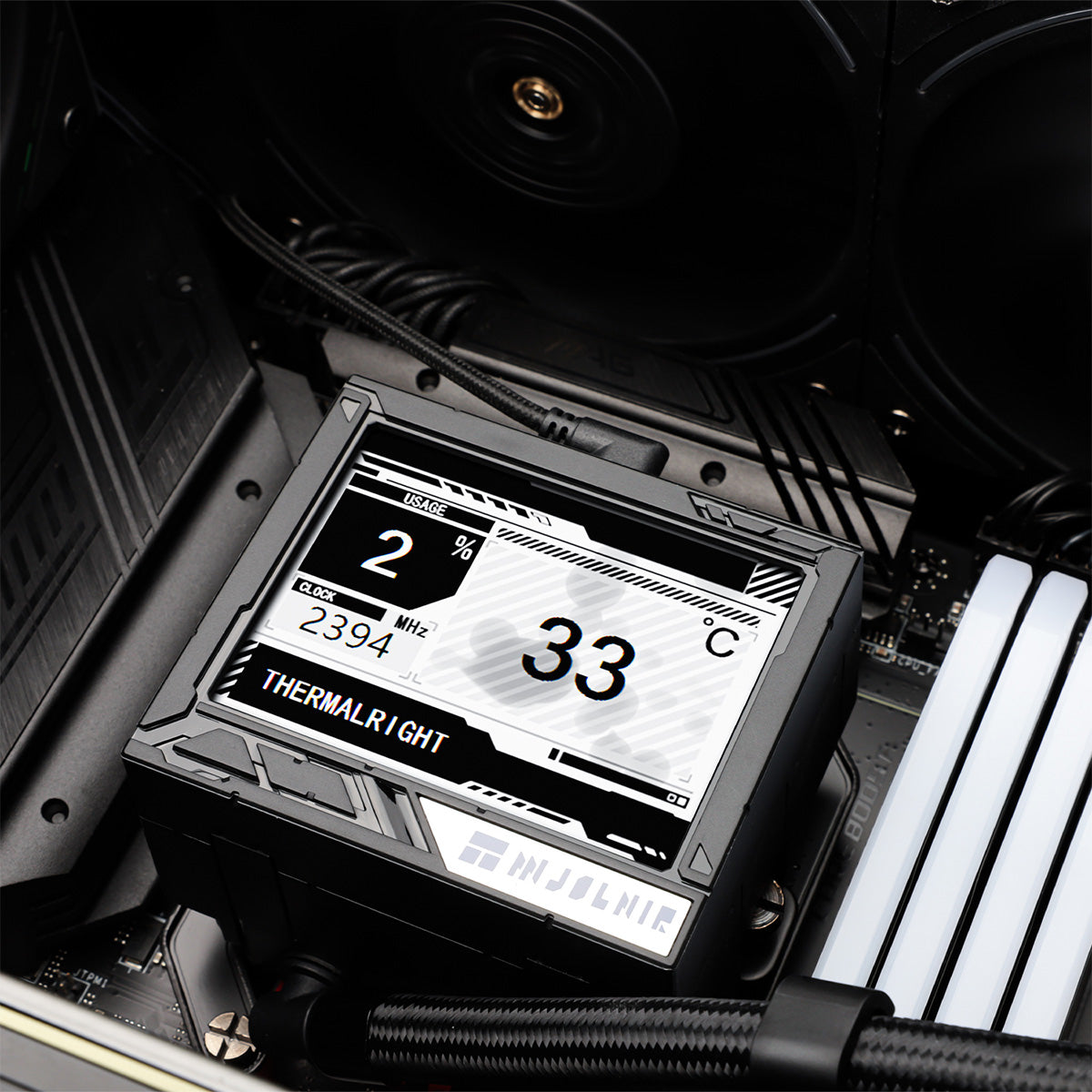 Thermalright Mjolnir Vision 360 ARGB Black 360mm LCD AIO Liquid CPU Cooler - BULK