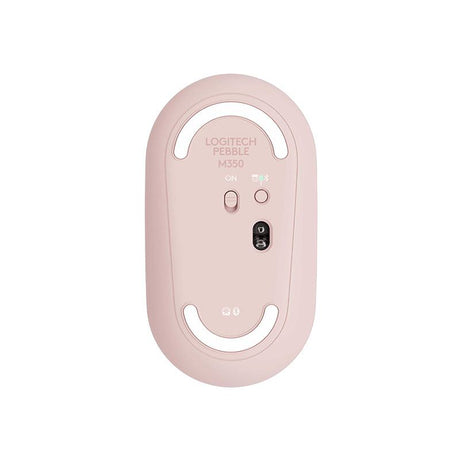 Logitech M350 Pebble USB Wireless/Bluetooth Mouse - Blush Rose