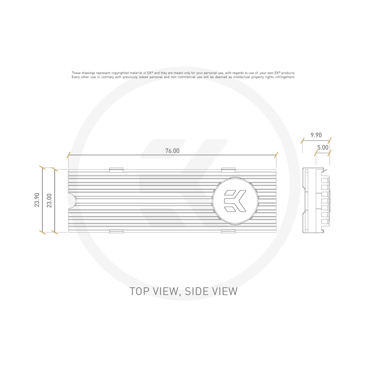 EKWB EK-M.2 NVMe Heatsink - Nickel