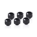 Alphacool Eiszapfen Pro 13mm Hard Tube Compression Fitting Six Pack - Black