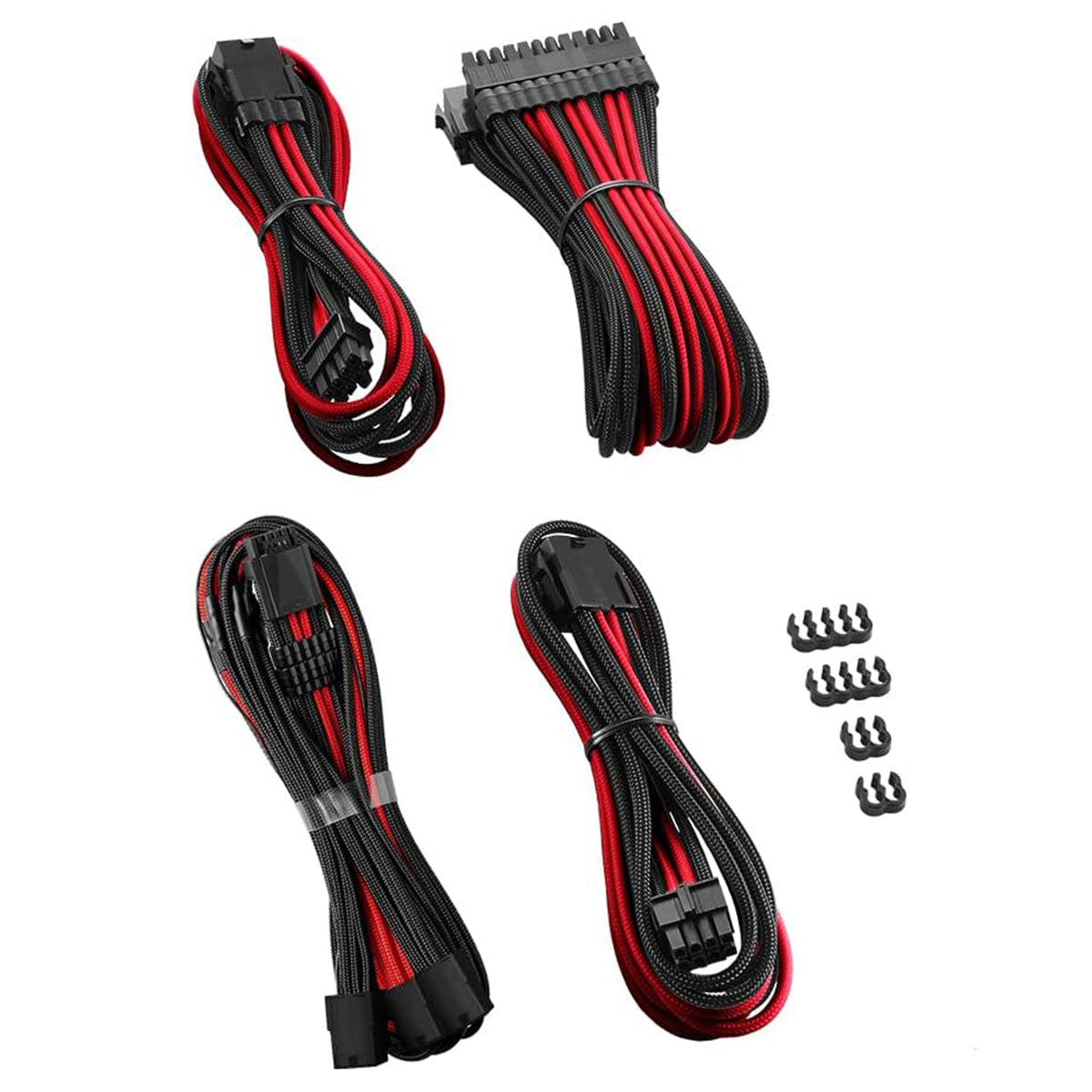 CableMod Pro ModMesh Sleeved 12VHPWR StealthSense Cable Extension Kit (Black + Red, 16-pin to Triple 8-pin)