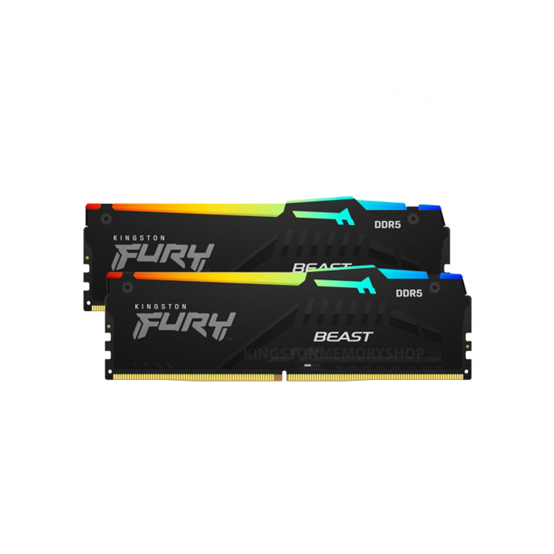 Kingston FURY Beast RGB 16GB (2x8GB) DDR5-5200 CL36 Memory AMD EXPO (KF552C36BBEAK2-16)