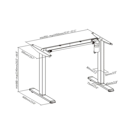 Lumi Commercial Grade Single-Motor Sit-Stand 1800x750mm Desk - Dark Walnut