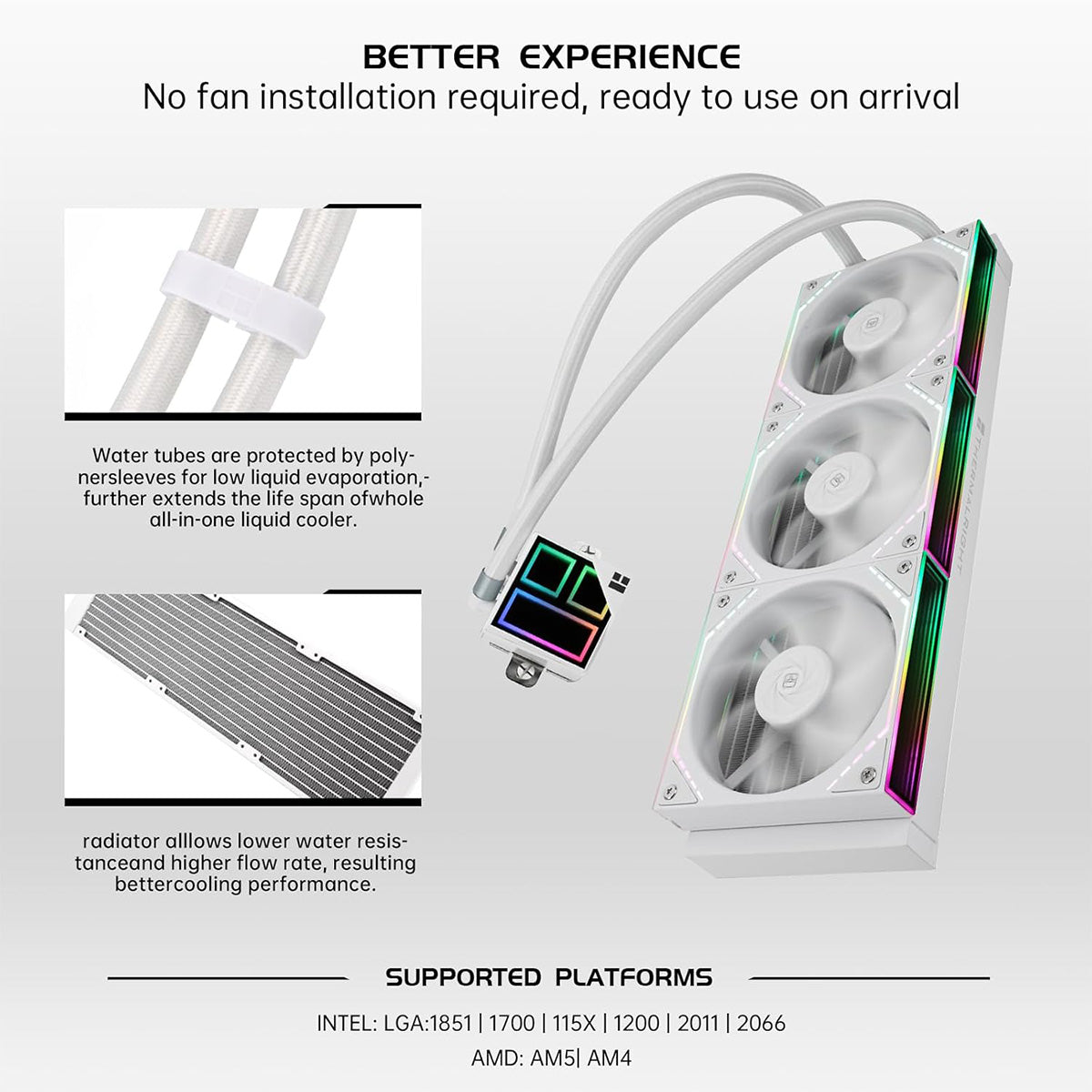FROZEN INFINITY 360 WHITE 簡易水冷クーラー Amazon.co.jp: Thermalright Frozen Infinity 360 ホワイト液体