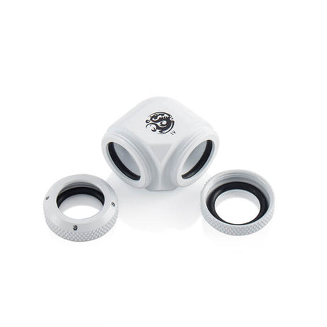 Bitspower 90-Degree Dual Multi-Link Fitting For OD 14mm - Deluxe White