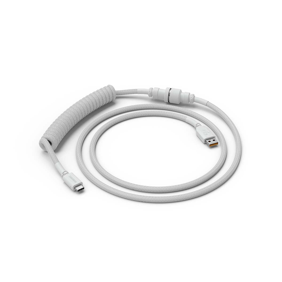 Glorious Coiled Cable - Ghost White (USB-C with Aviator Connectors)