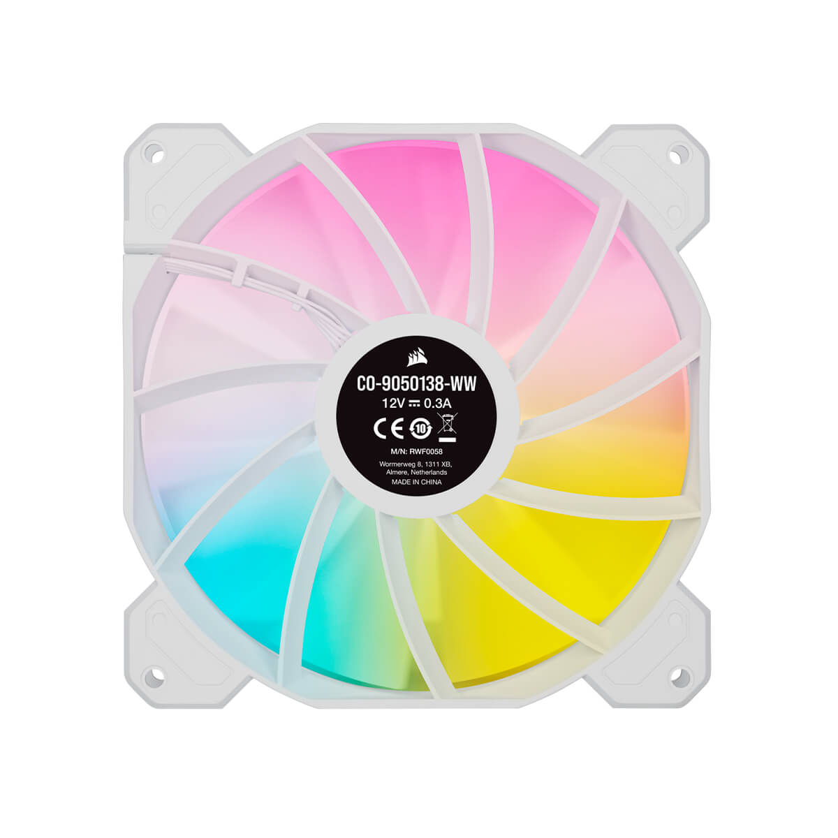 Corsair iCUE SP140 RGB ELITE White Performance 140mm PWM Fan - Single Pack