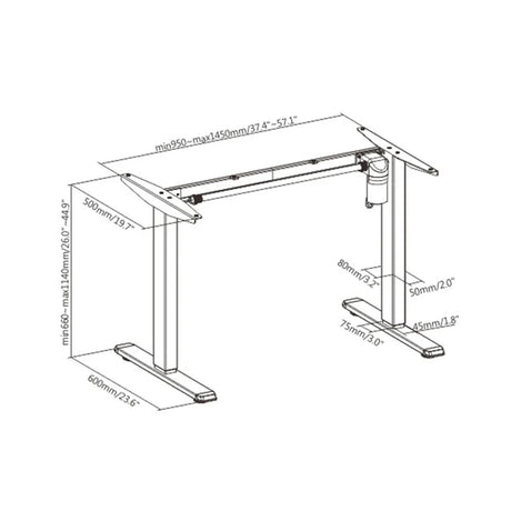 Lumi Commercial Grade Single-Motor Sit-Stand 1200x750mm Desk - White