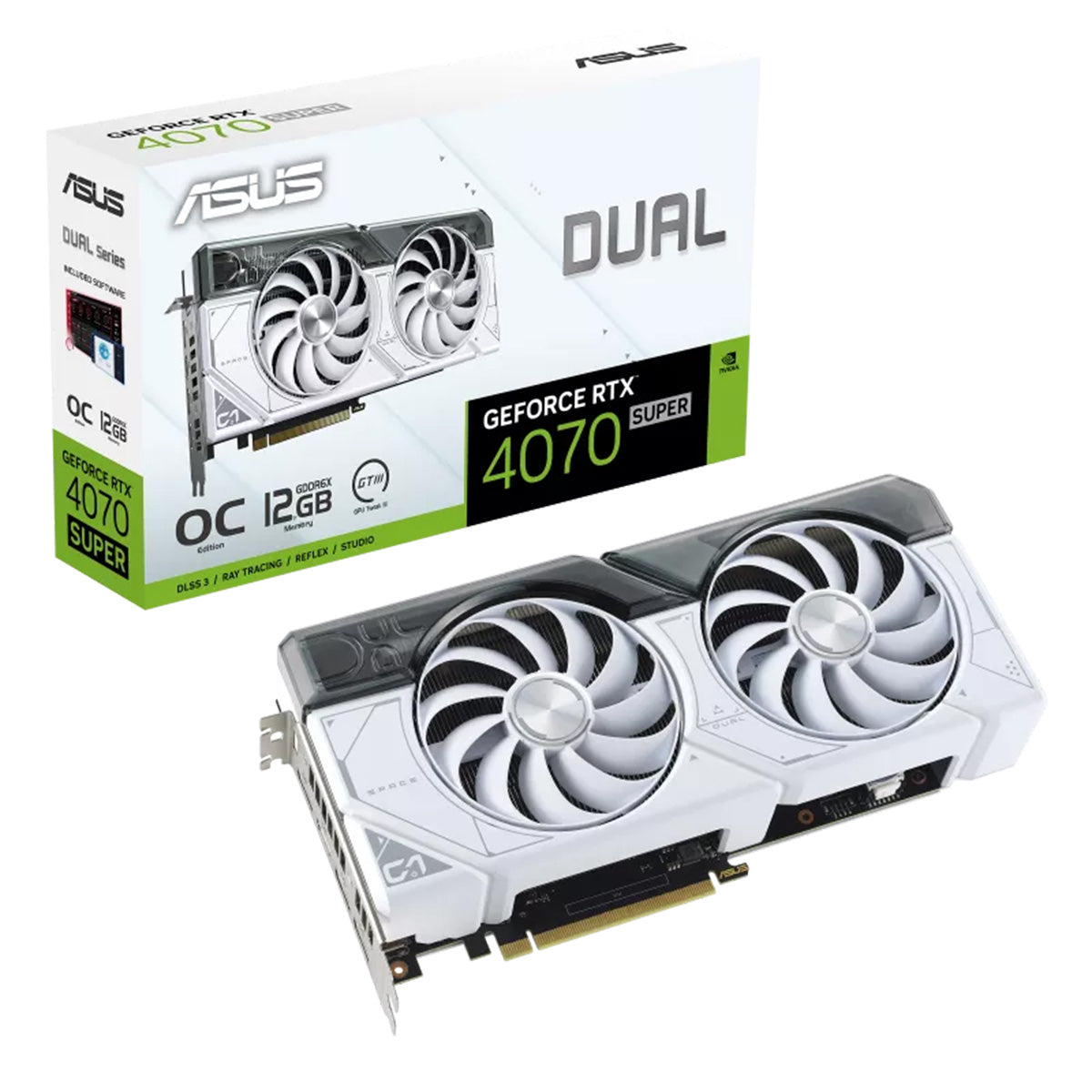 ASUS GeForce RTX 4070 SUPER DUAL White OC 12GB Graphics Card