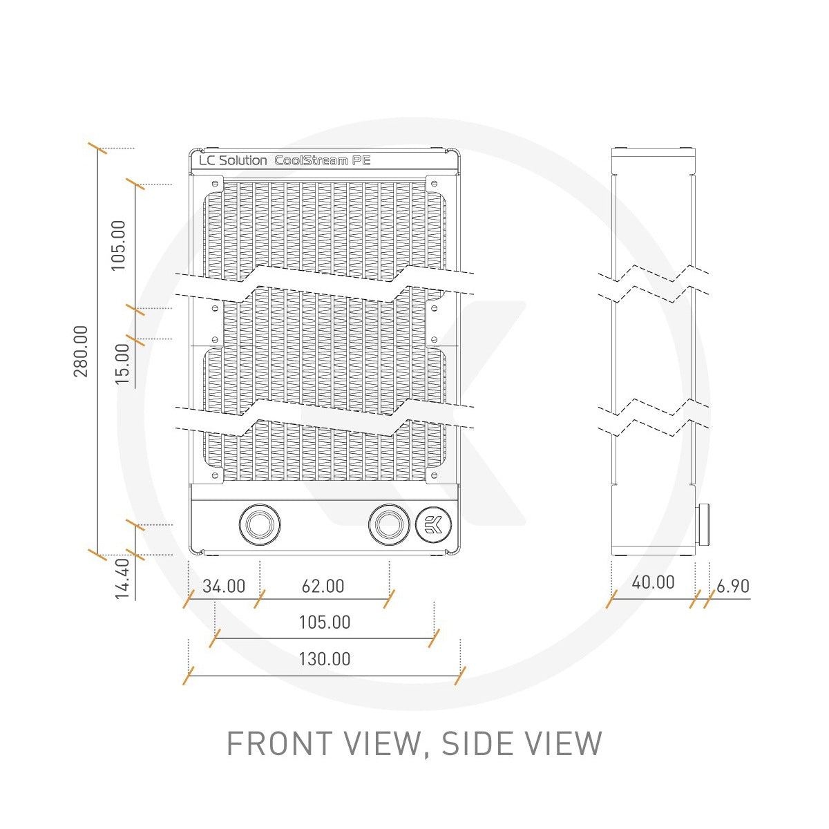 EKWB EK-CoolStream PE240 Double 40mm Thickness Radiators (3831109860267)