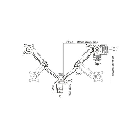 Brateck Lumi LDT09-C024 13" - 27" Counter Balance Dual Monitor Desk Mount