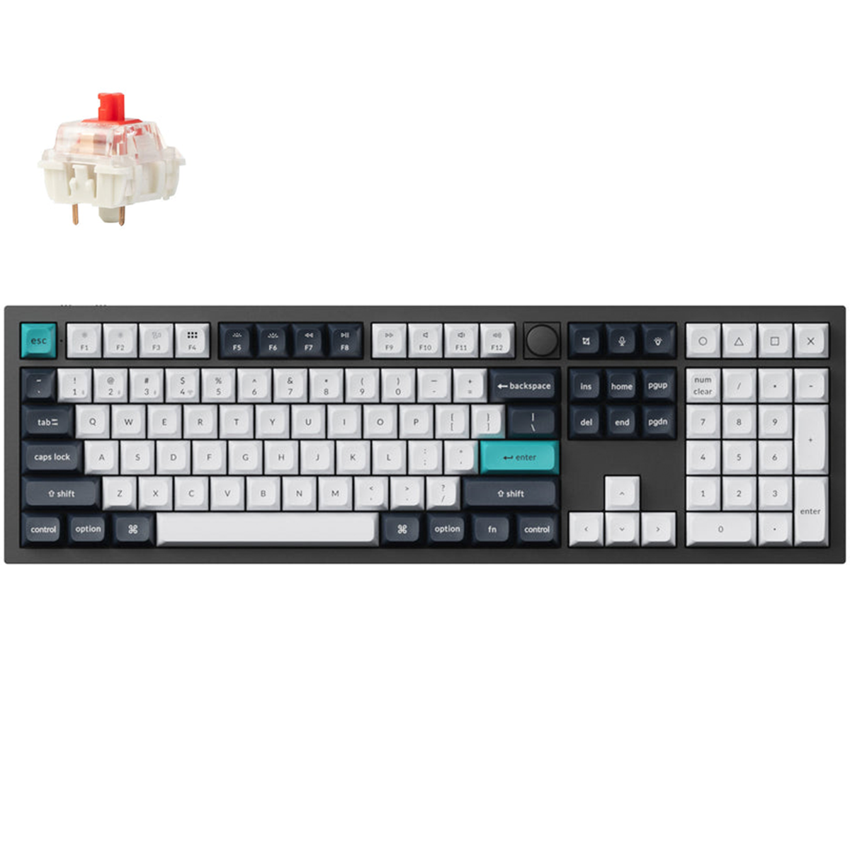 Keychron Q6 Max Full Sized RGB Carbon Black Mechanical Keyboard - Jupiter Red Switch