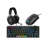 Corsair K70 PRO Mini Wireless RGB 60% Mechanical Keyboard - Black + Corsair Sabre RGB PRO + Corsair HS60 Pro Surround Sound Gaming Headset - Black