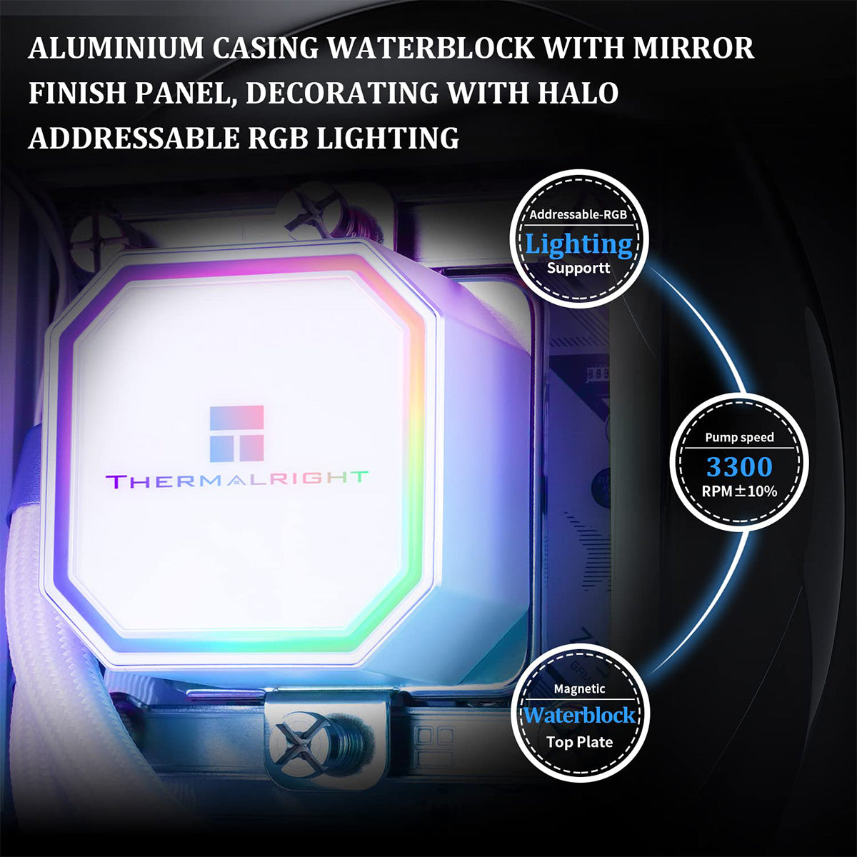 Thermalright Frozen Prism 360 White ARGB 360mm AIO Liquid CPU Cooler
