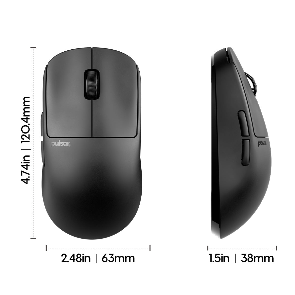 Pulsar X2H CrazyLight Medium Wireless Gaming Mouse - Jet Black