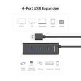 Unitek Y-3089 USB 3.0 4-Port Hub With USB-A Connector Cable