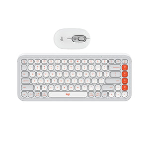 Logitech Pop Icon Wireless Bluetooth Keyboard and Mouse Combo - Off White
