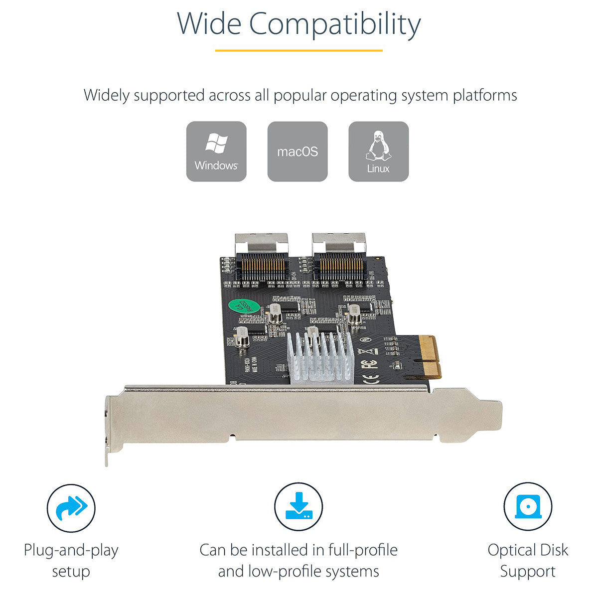 Startech 8 Port SATA PCIe 6Gbps Expansion Adapter Card