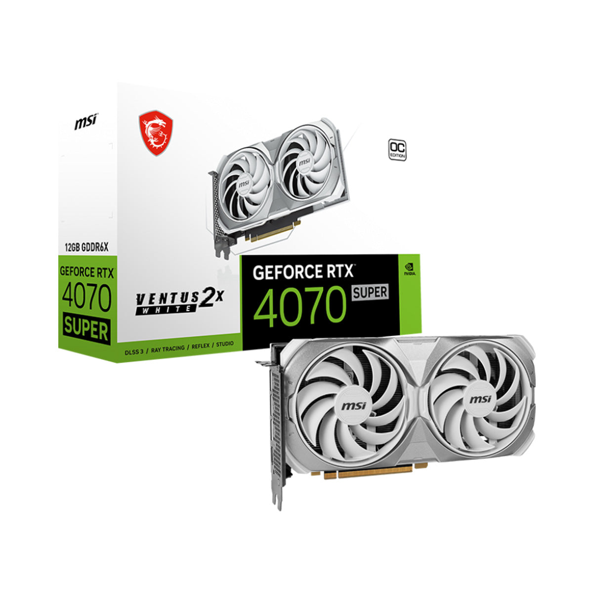 MSI GeForce RTX 4070 SUPER VENTUS 2X WHITE OC 12GB Graphics Card