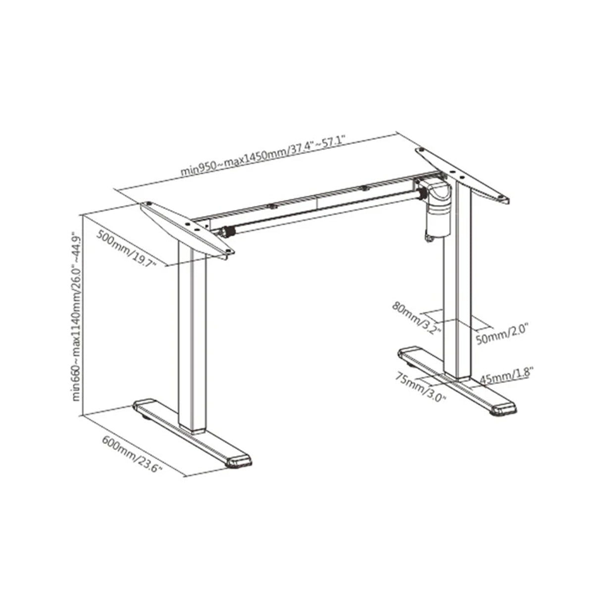 Lumi Commercial Grade Single-Motor Sit-Stand 1500x750mm Desk - Paulownia