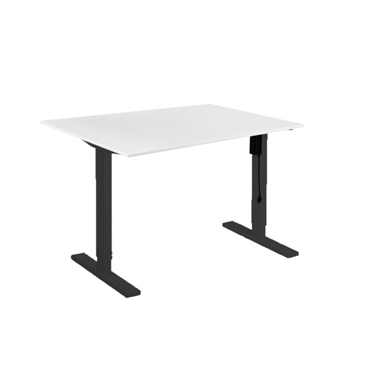 Lumi Commercial Electric Sit-Stand Desk + 1200X750mm Wood Table White