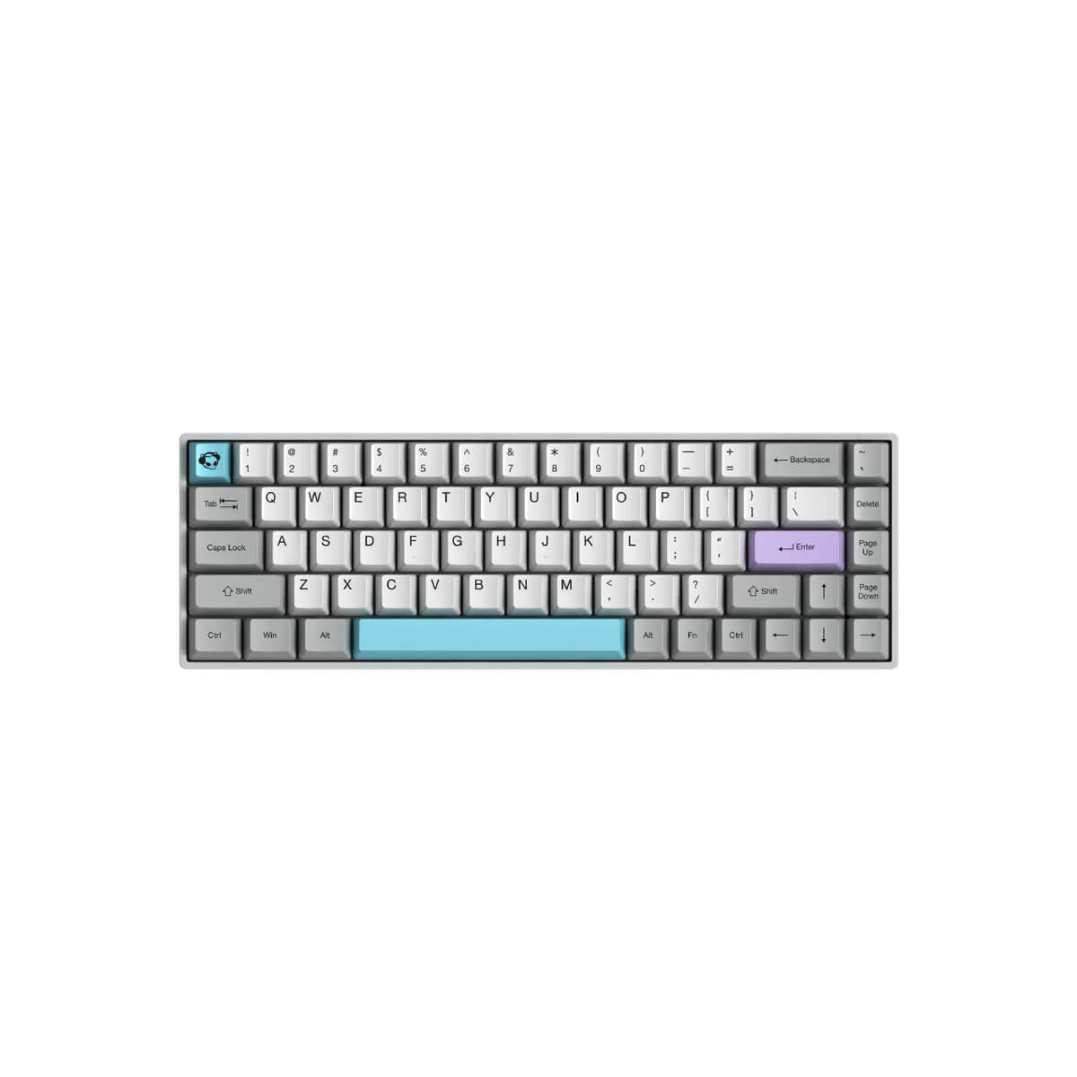 Akko 3068 Silent Muted Gray Wireless Keyboard White LED Orange Switch