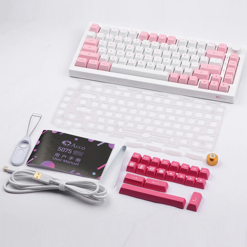 Akko 5075B Plus Prunus Lannesiana Hot-Swappable Wireless RGB Keyboard CS Silver Switch