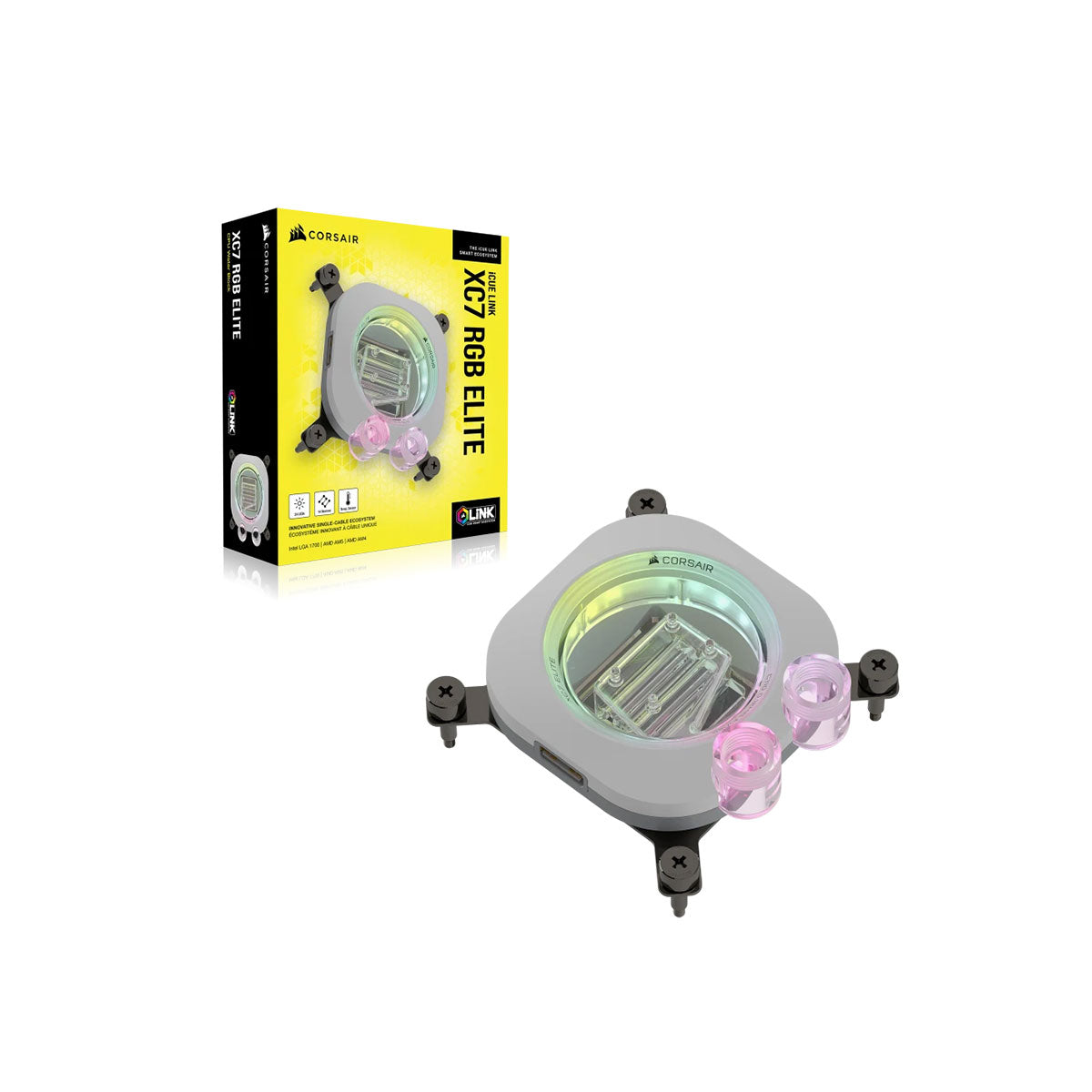 Corsair XC7 Elite Intel 1700 and AMD AM4/AM5 Sockets CPU Water Block - White