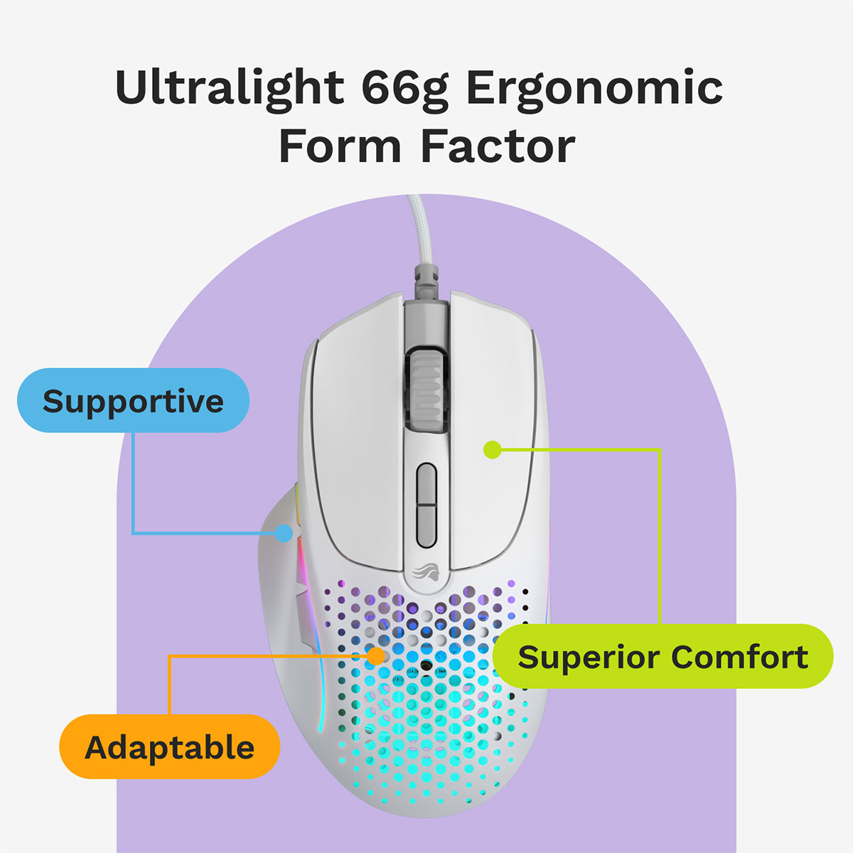 Glorious Model I 2 Wired Gaming Mouse - White