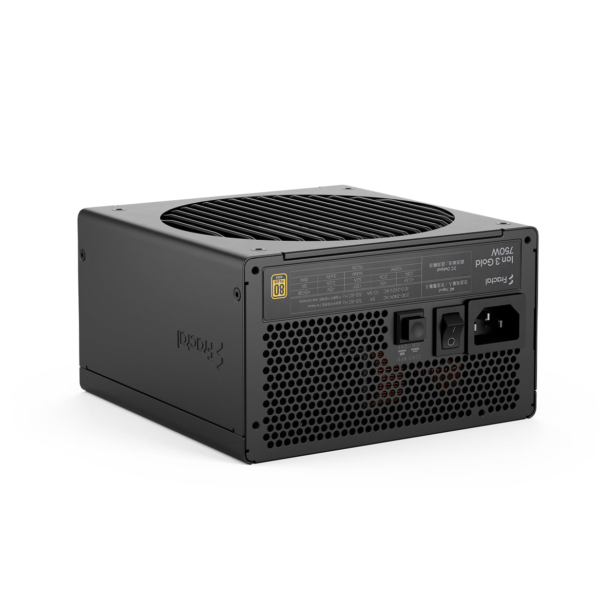 Fractal Design Ion 3 750W 80 Plus Gold ATX 3.1 PCIE Gen 5 Fully Modular Power Supply - Black