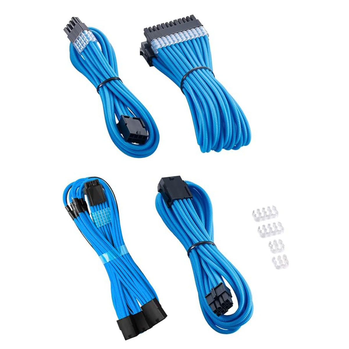 CableMod Pro ModMesh Sleeved 12VHPWR StealthSense Cable Extension Kit (Light Blue, 16-pin to Triple 8-pin)