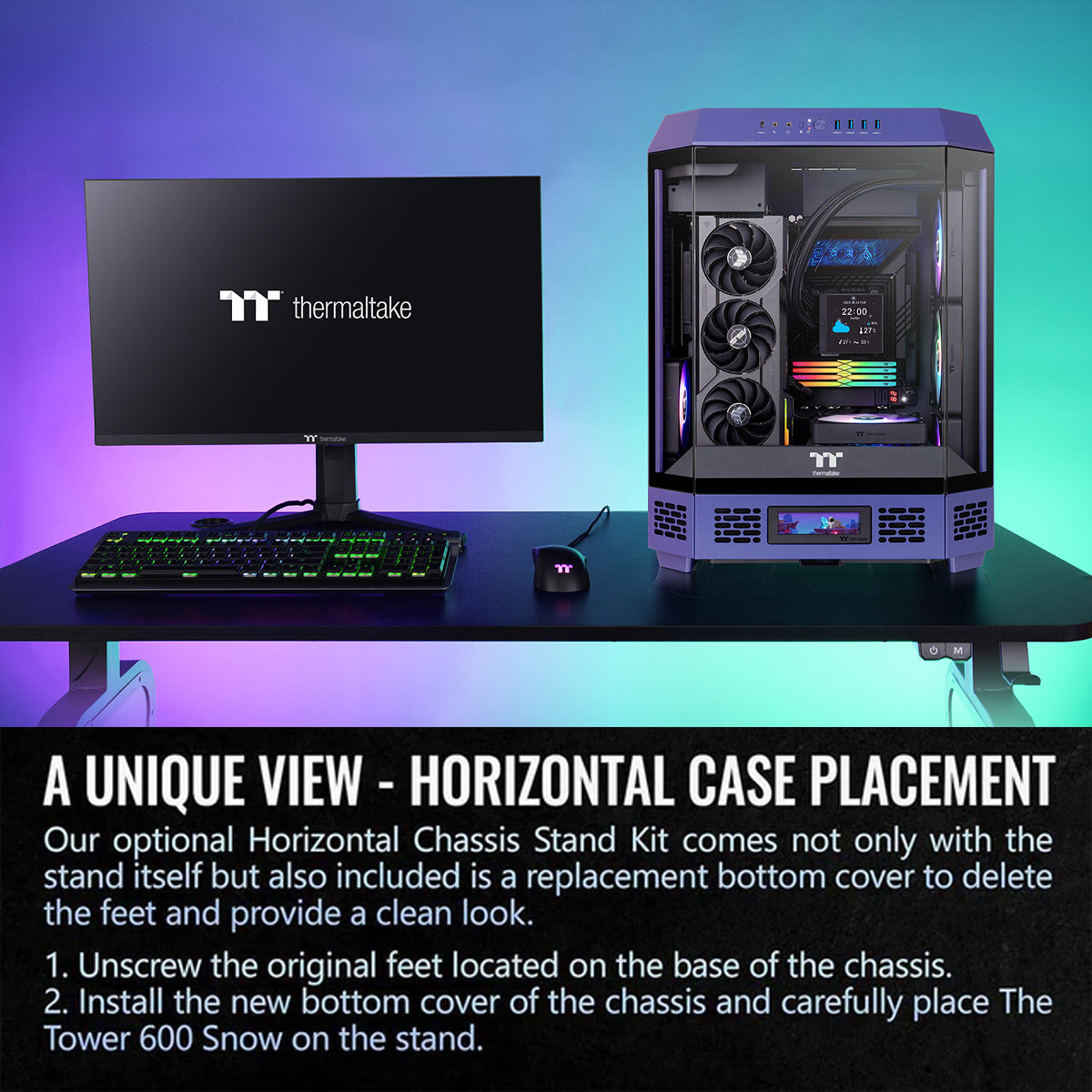 Thermaltake The Tower 600 Tempered Glass Mid Tower Case Future Dusk Edition