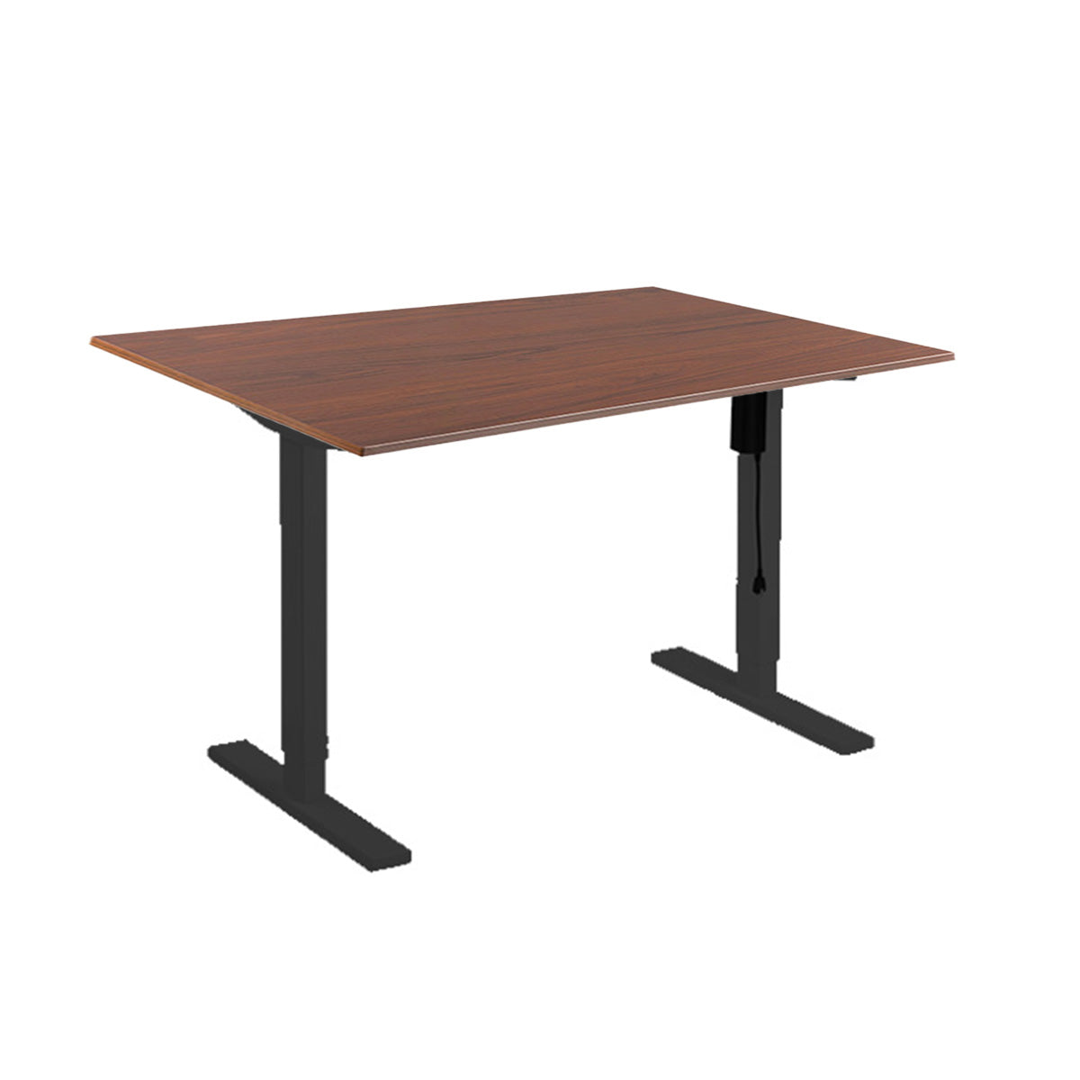 Lumi Commercial Electric Sit-Stand Desk + 1500X750mm Wood Table Dark Walnut