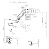 Brateck LDT48-C012 17-32'' Single Gas Spring Monitor Arm - Black