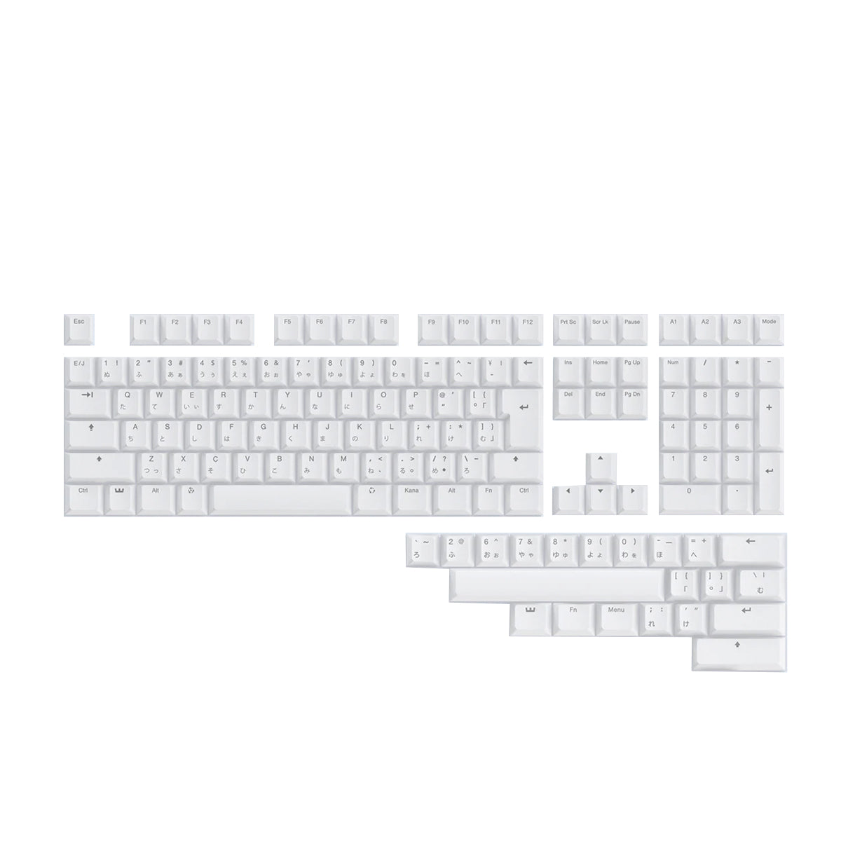 Wooting Dye-Sub PBT Cherry Profile Keycap Set - Kana White